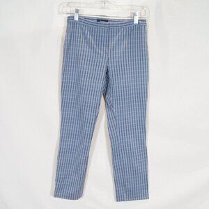 Theory Blue Pinstripe Straight Leg Pants Professional Work Wear